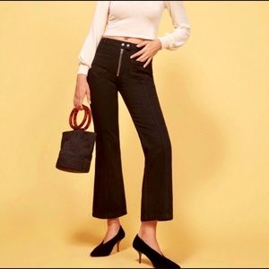 Reformation black crop flare jeans